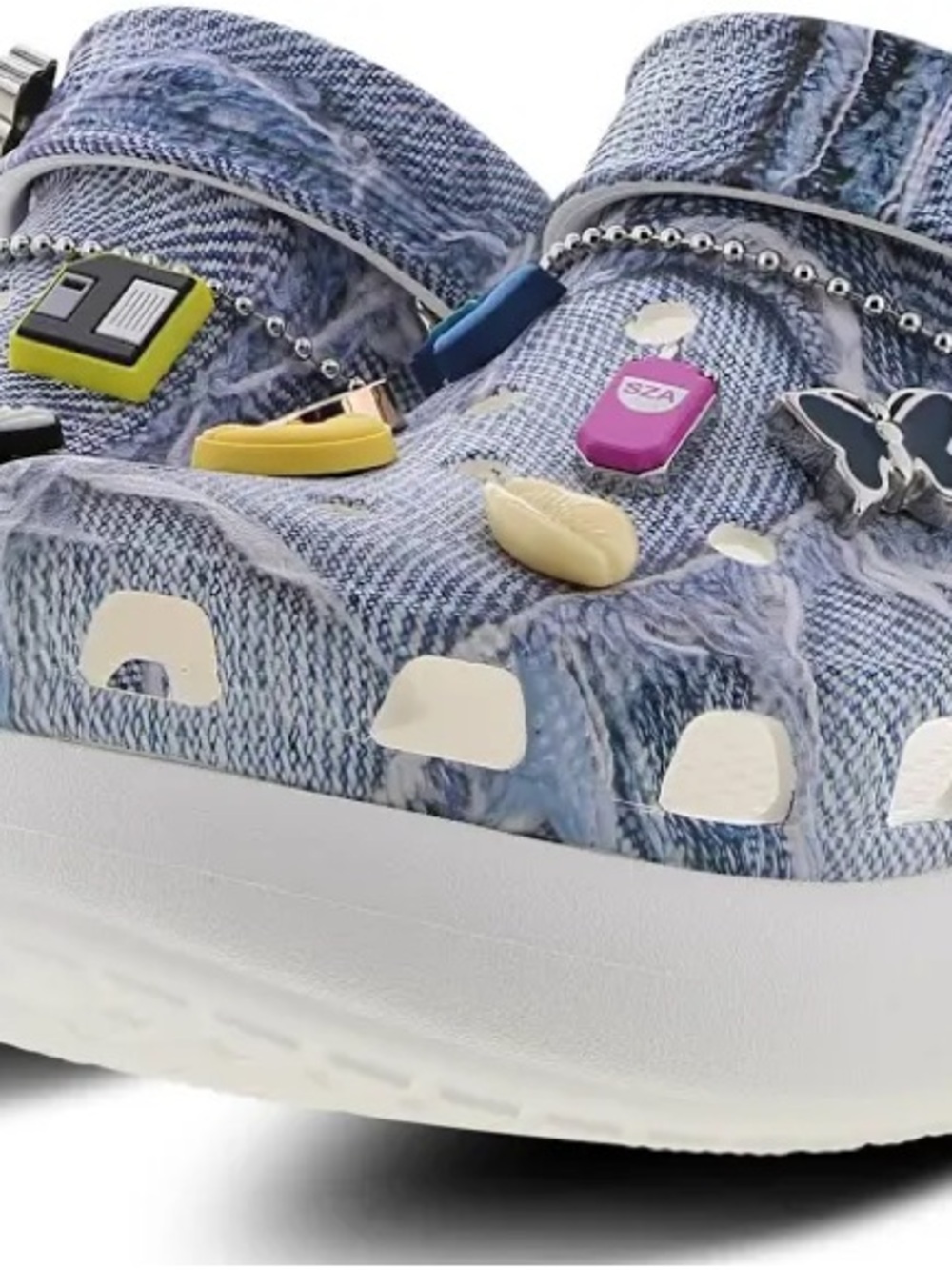 CROCS SZA x Crocs Classic Crush Clogs Denim Womens Size 10 - Picture 4 of 5